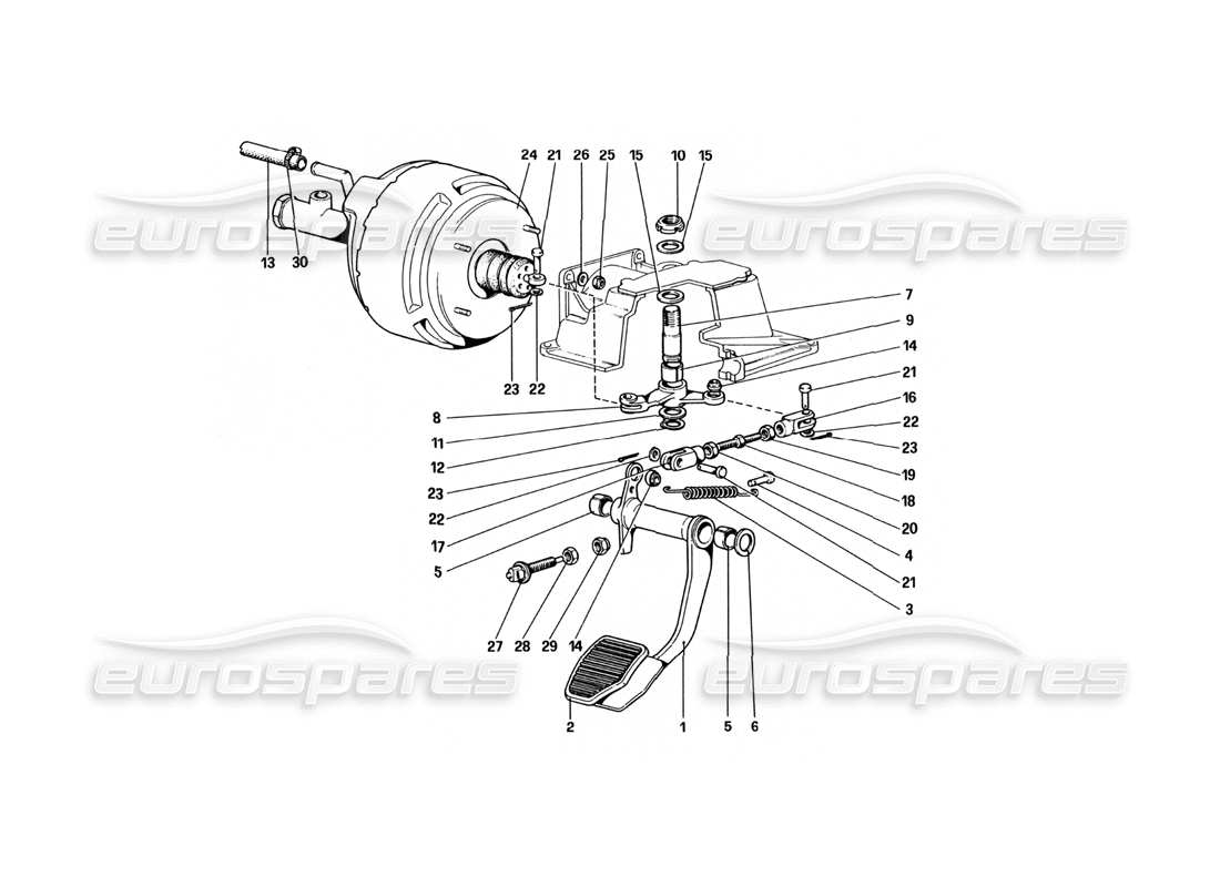 Ferrari 512 BBi Brake Hydraulic System (Variant for RHD Version) Part Diagram