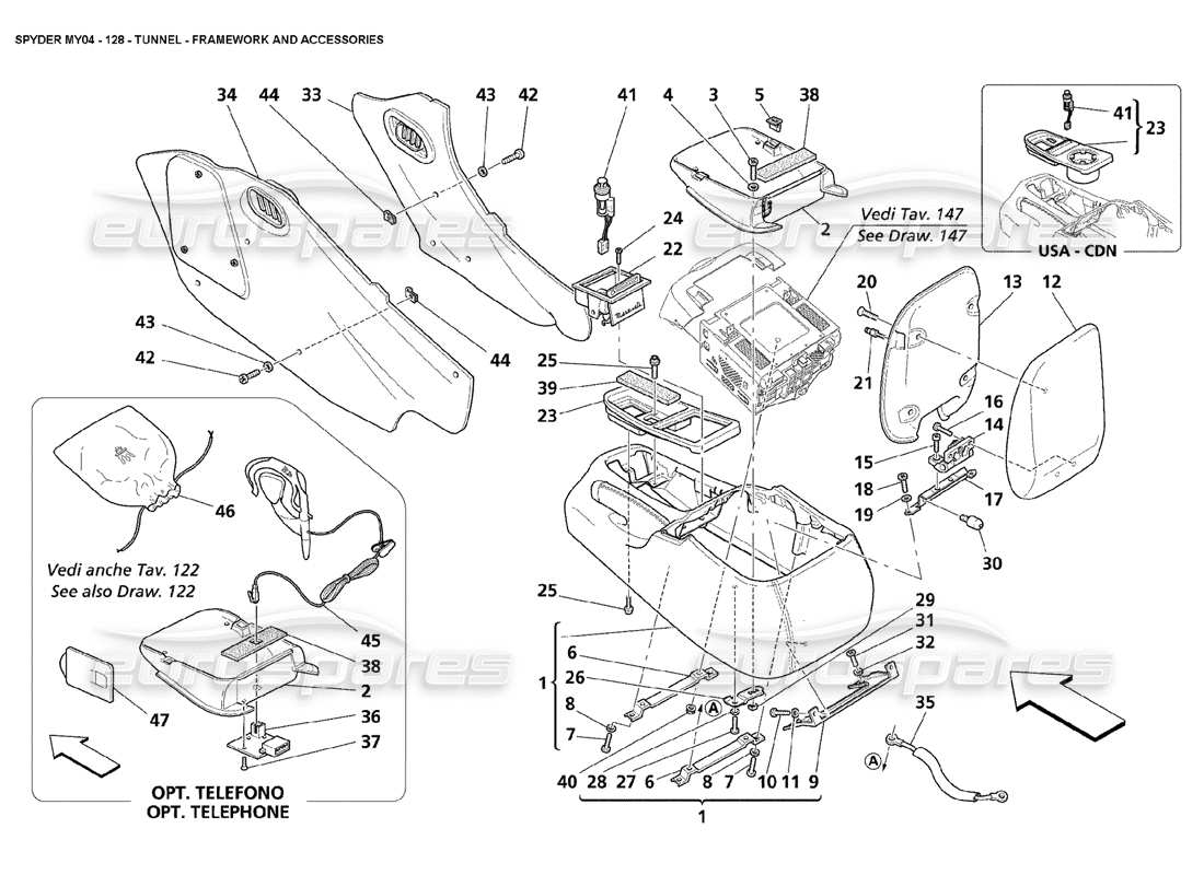 a part diagram from the maserati 4200 parts catalogue