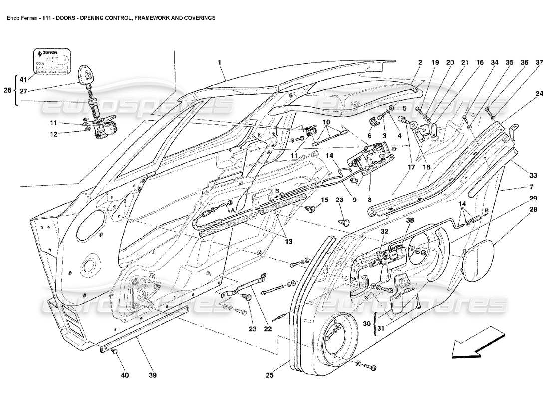 a part diagram from the ferrari enzo parts catalogue