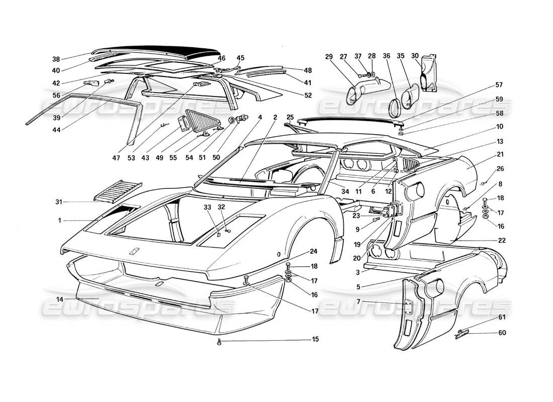 a part diagram from the ferrari 308 parts catalogue