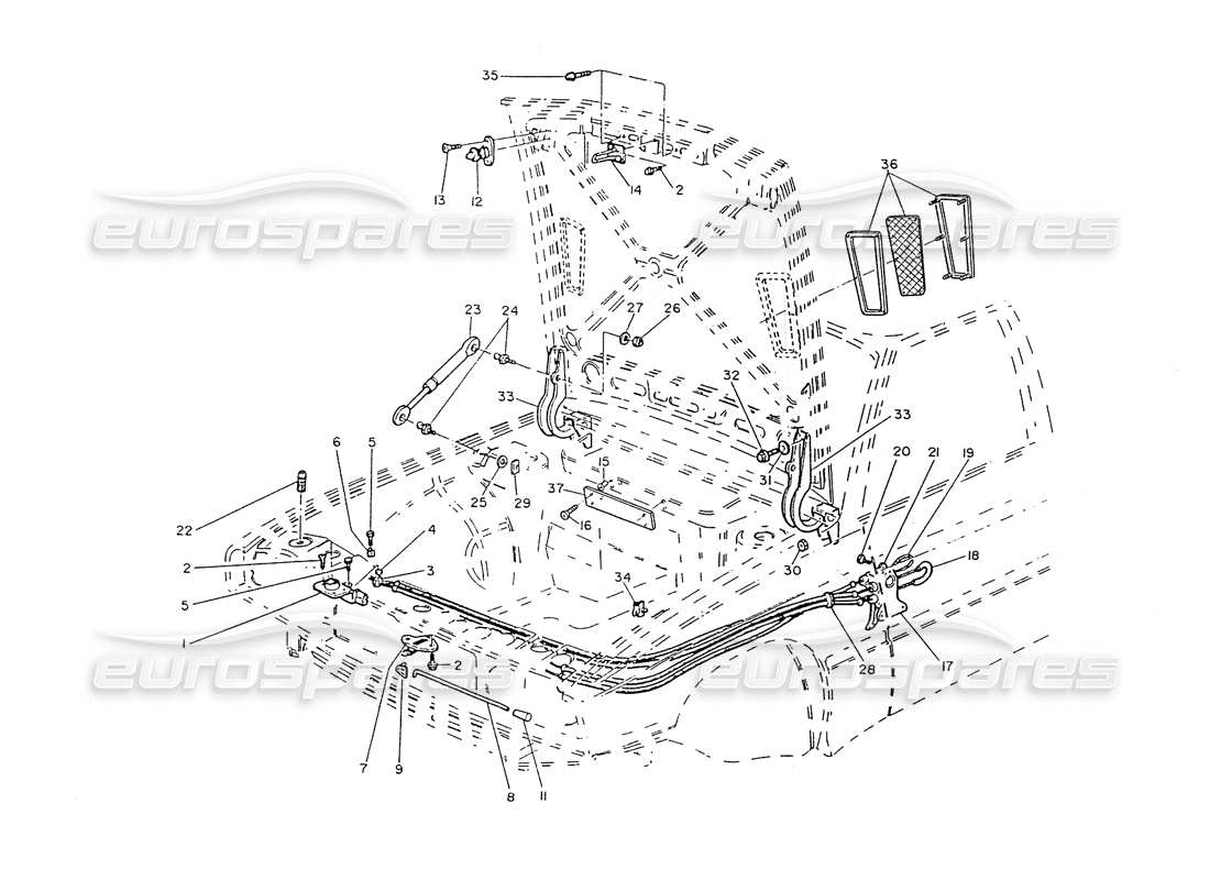 a part diagram from the maserati ghibli (1993-1995) parts catalogue