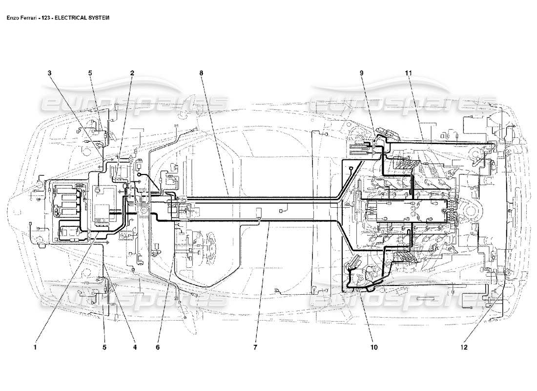 a part diagram from the ferrari enzo parts catalogue