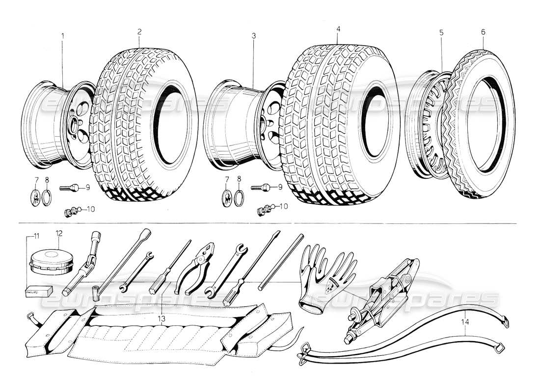 VIEW PARTS DIAGRAMS FROM THE LAMBORGHINI COUNTACH PARTS CATALOGUE a part diagram from the lamborghini countach parts catalogue