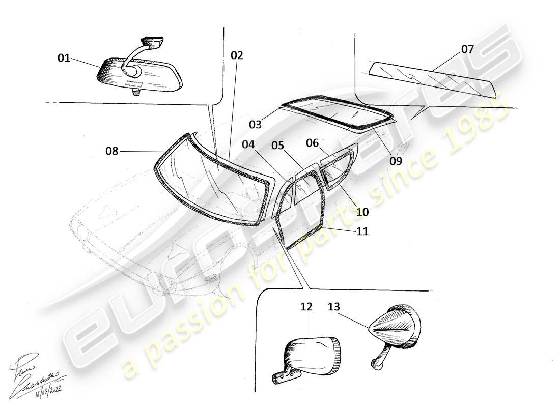 a part diagram from the lamborghini espada parts catalogue