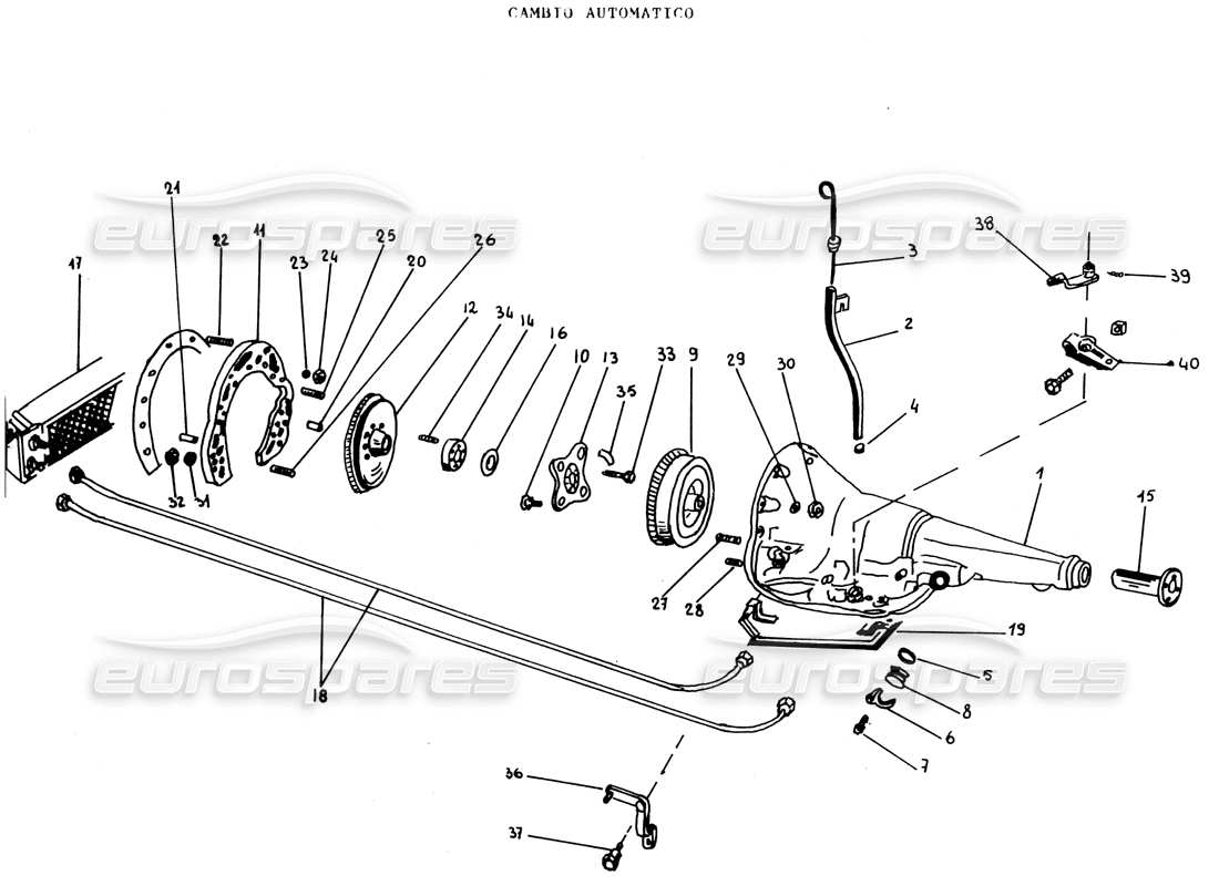 VIEW PARTS DIAGRAMS FROM THE LAMBORGHINI ESPADA PARTS CATALOGUE a part diagram from the lamborghini espada parts catalogue