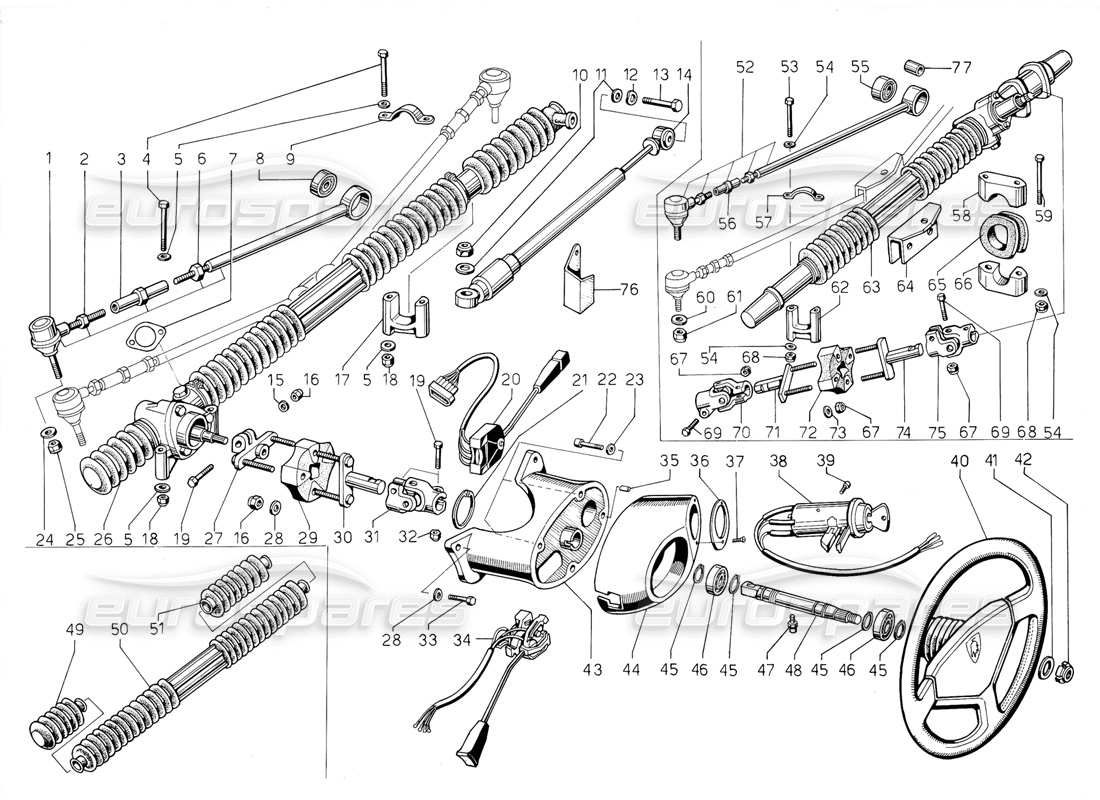 a part diagram from the lamborghini jalpa parts catalogue