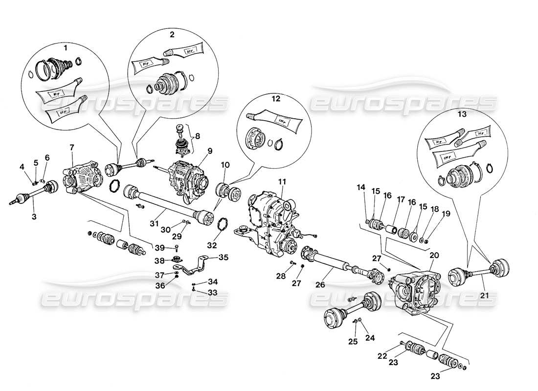 a part diagram from the lamborghini lm002 parts catalogue