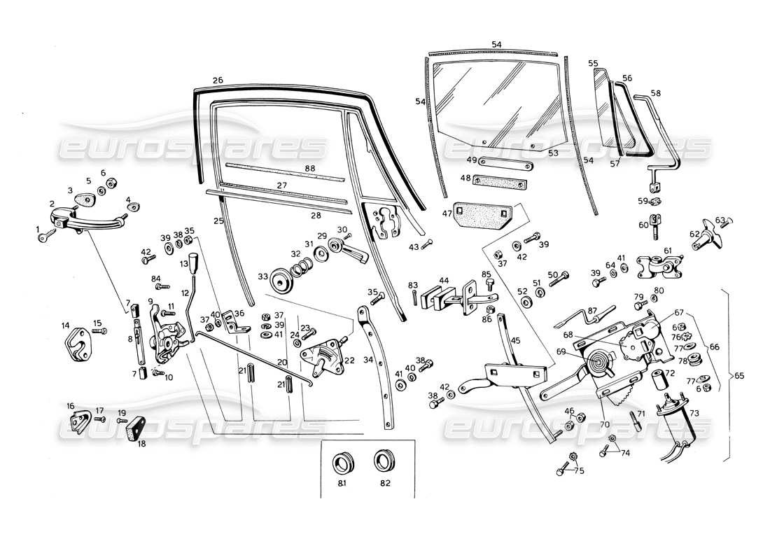 a part diagram from the maserati ghibli (1967-1973) parts catalogue