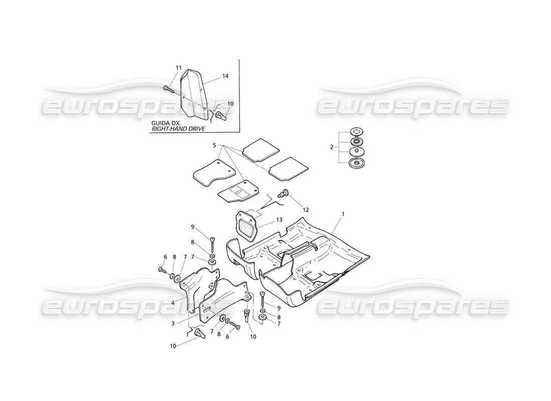 a part diagram from the maserati quattroporte (1996-2001) parts catalogue