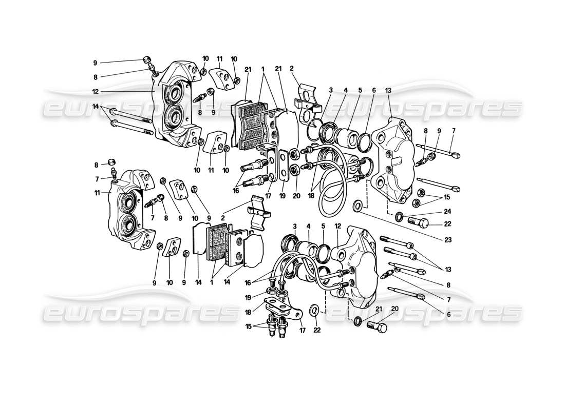 a part diagram from the ferrari 512 bbi parts catalogue