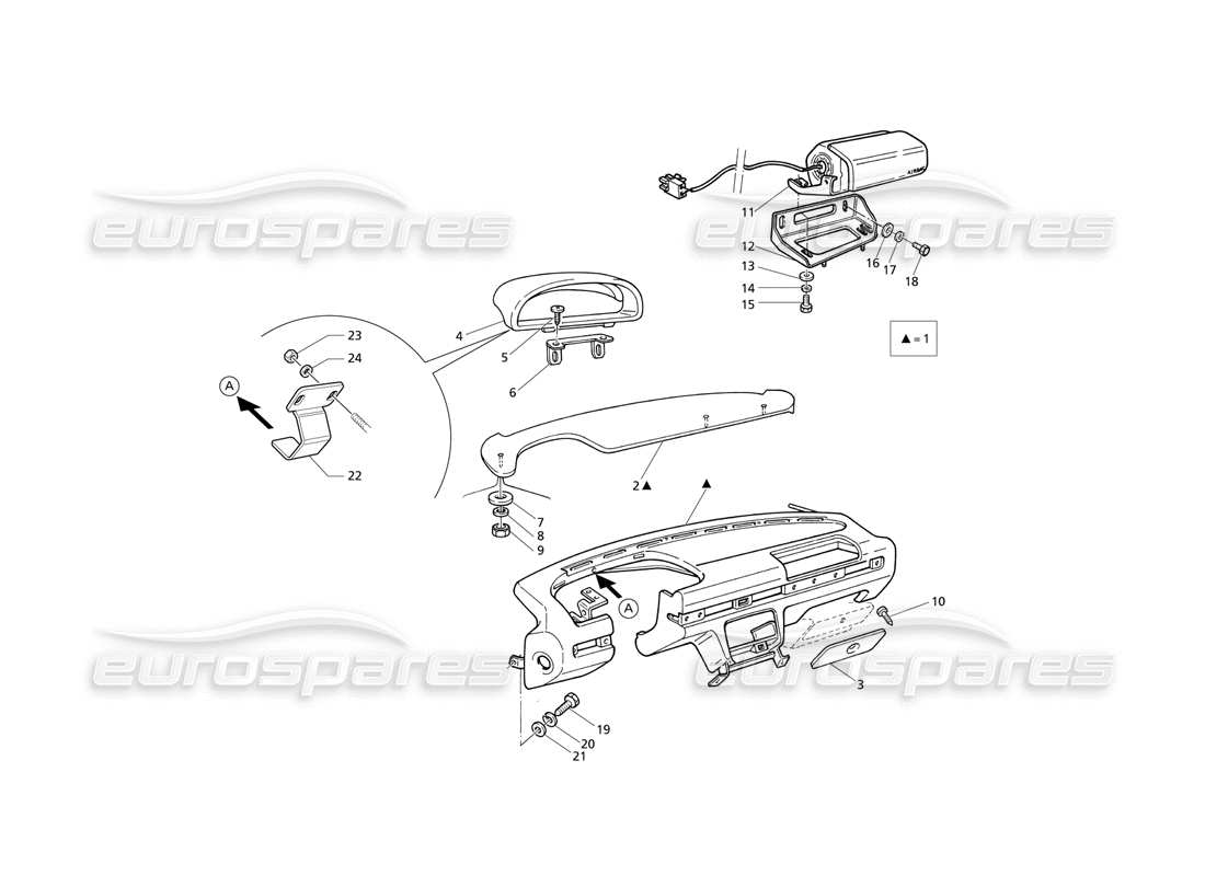 a part diagram from the maserati quattroporte (1996-2001) parts catalogue