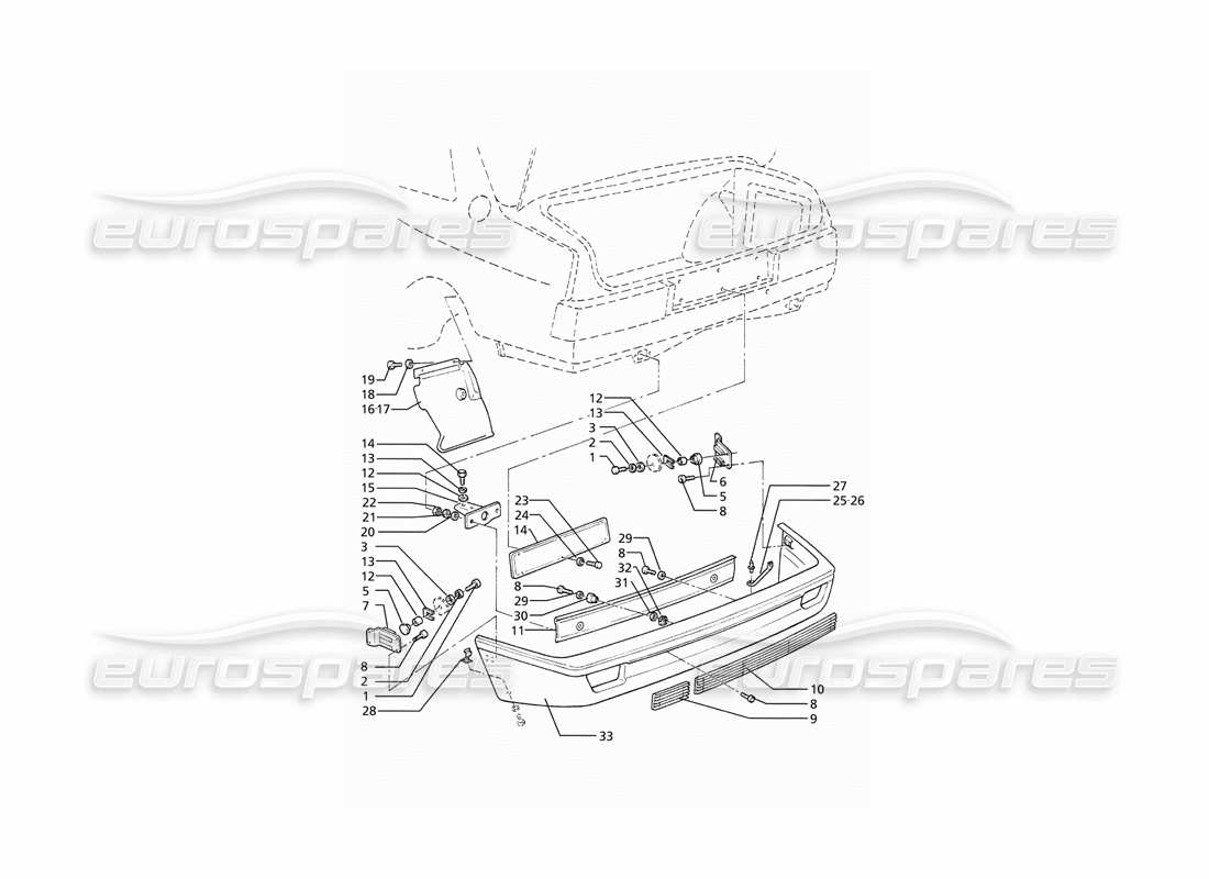 a part diagram from the maserati ghibli (1993-1995) parts catalogue