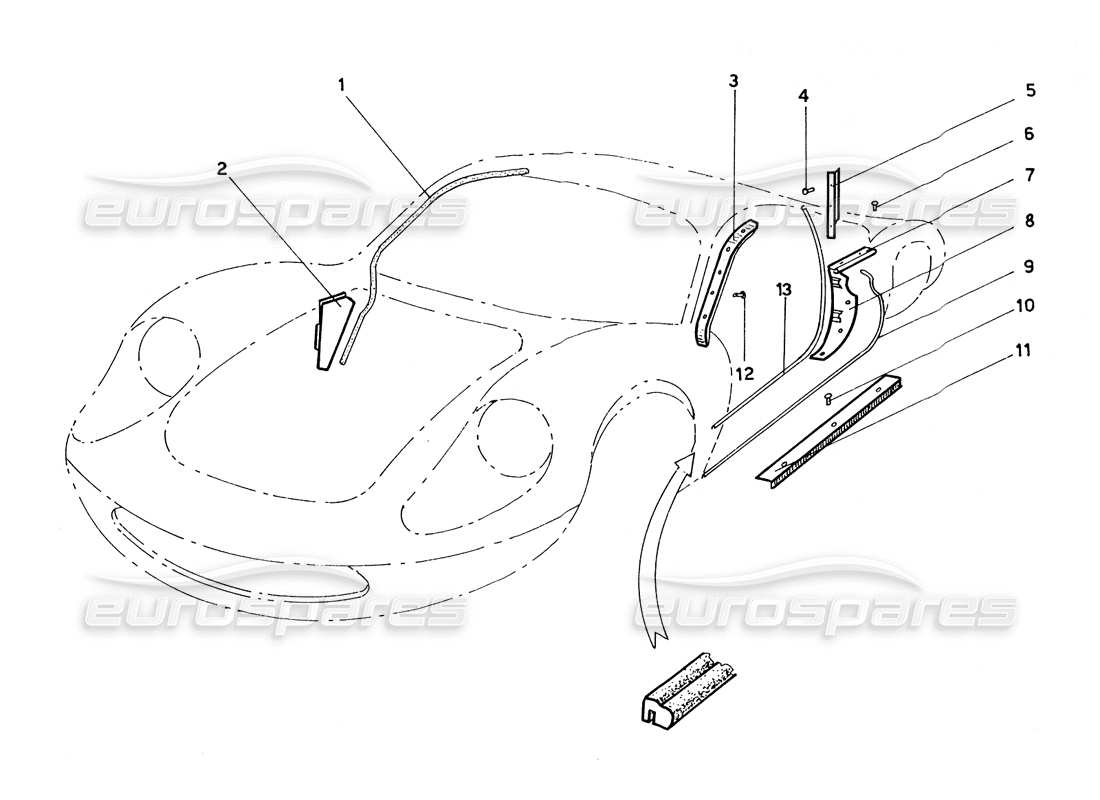 a part diagram from the ferrari 206 parts catalogue