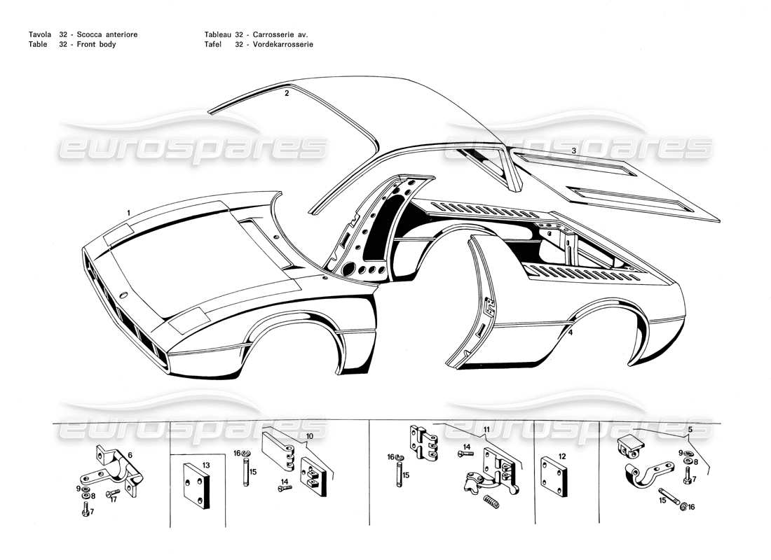 a part diagram from the maserati merak parts catalogue