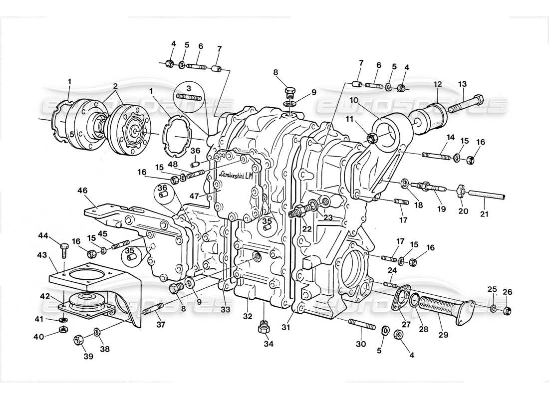 a part diagram from the lamborghini lm002 parts catalogue