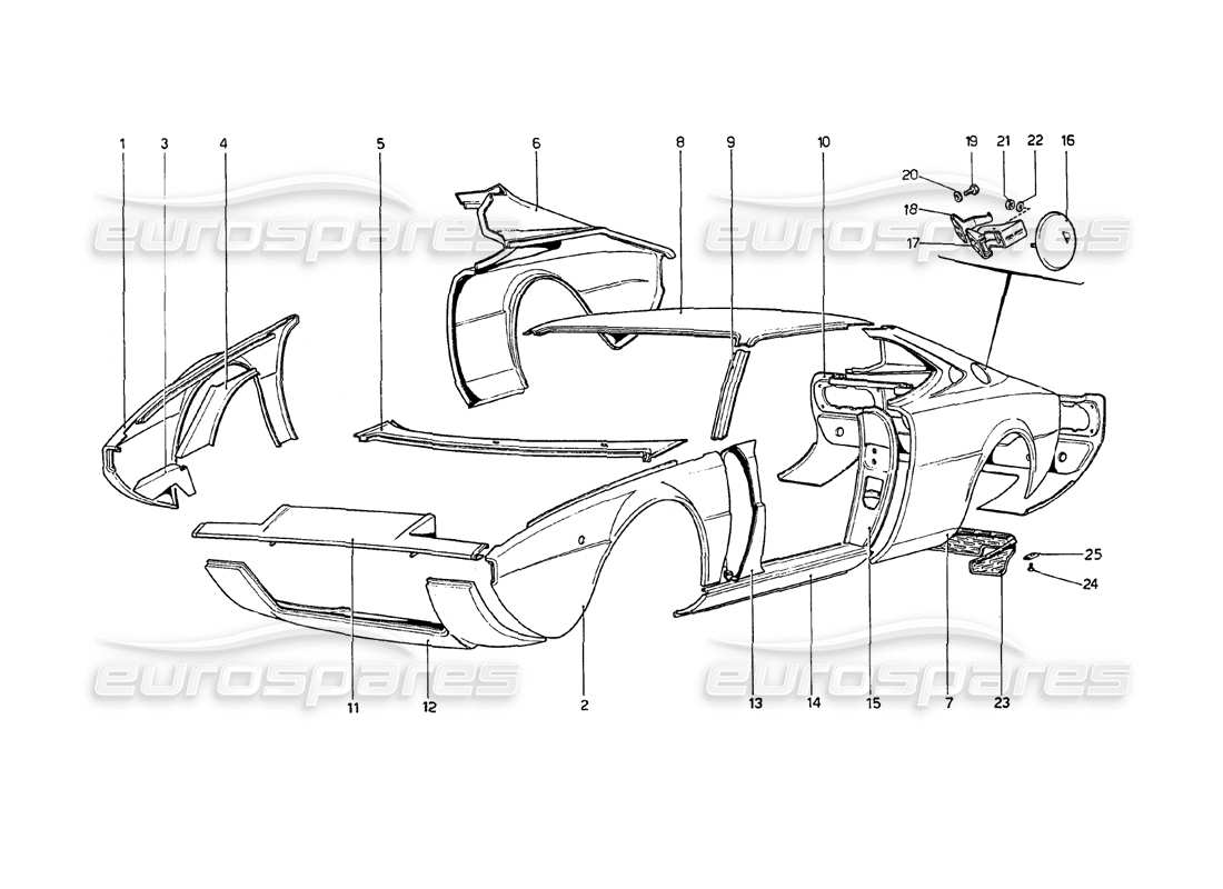 a part diagram from the ferrari 208 parts catalogue