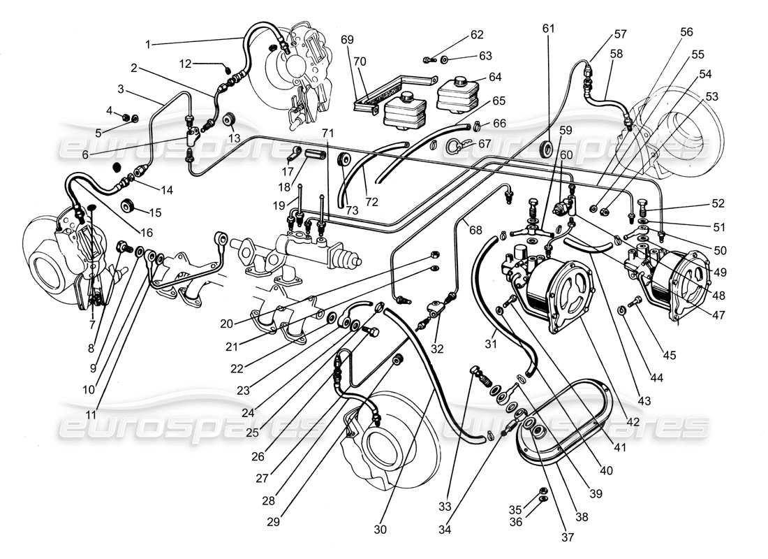 a part diagram from the lamborghini espada parts catalogue