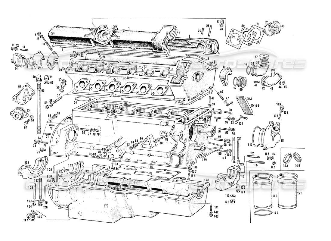 maserati mistral 3.7 engine housing part diagram