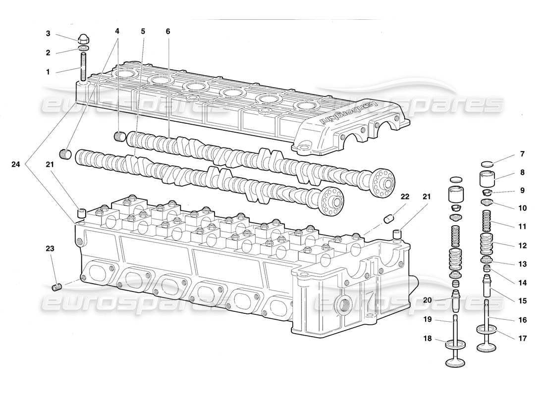 lamborghini diablo vt (1994) right cylinder head part diagram