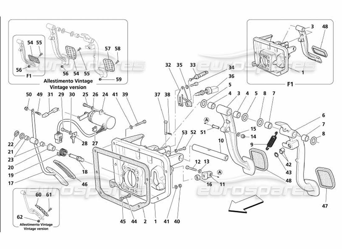 maserati 4200 coupe (2005) pedals and electronic accelerator control -not for gd- part diagram
