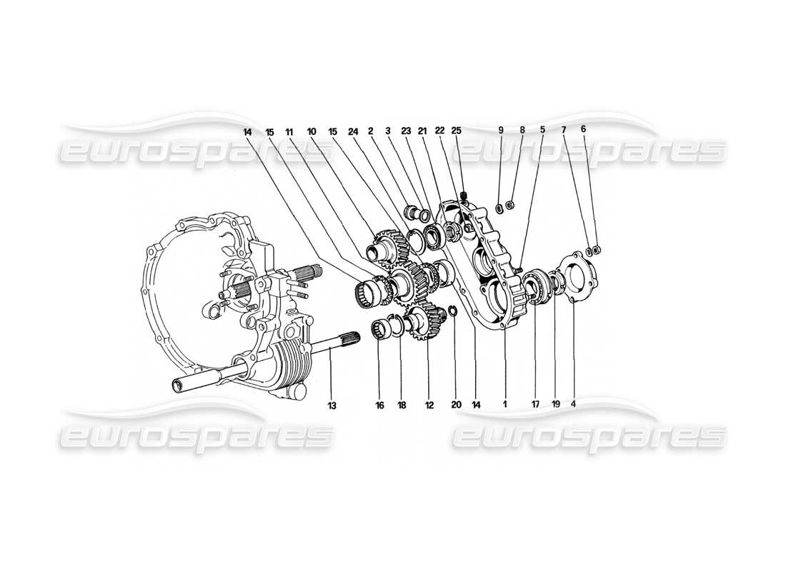 ferrari 512 bbi gearbox transmission parts diagram