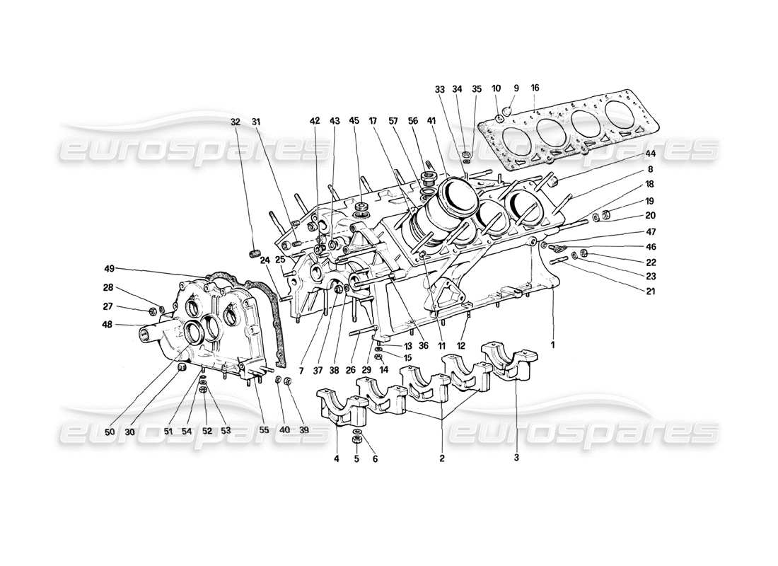 ferrari 208 turbo (1982) crankcase parts diagram