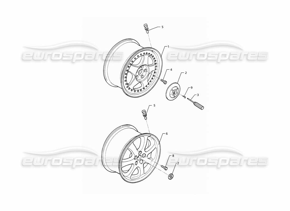 maserati ghibli 2.8 gt (variante) wheel rims part diagram