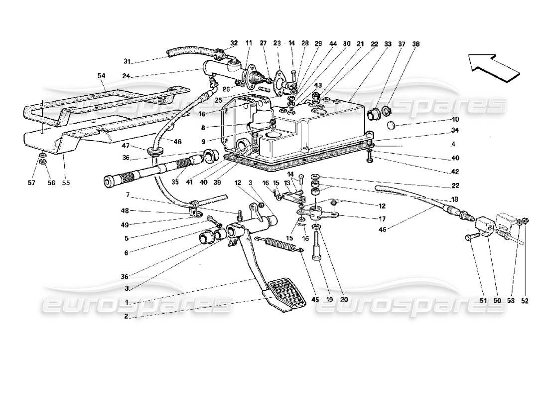 ferrari 512 tr clutch release control -not for gd- part diagram