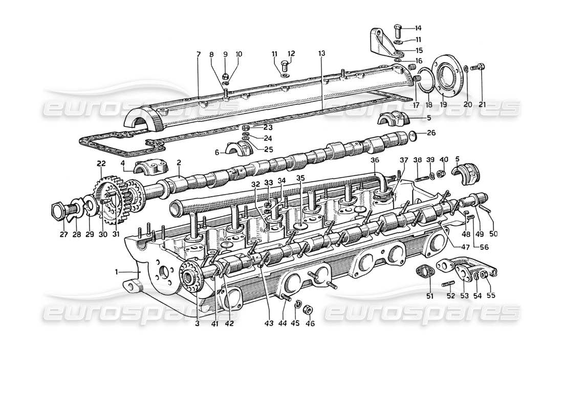 ferrari 275 gtb4 cylinder head (left) part diagram