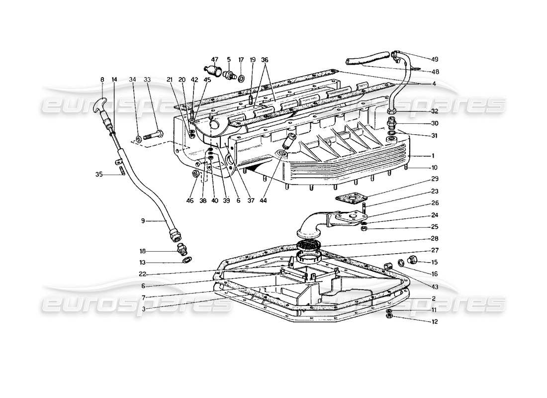 ferrari 400 gt (mechanical) oil sump parts diagram