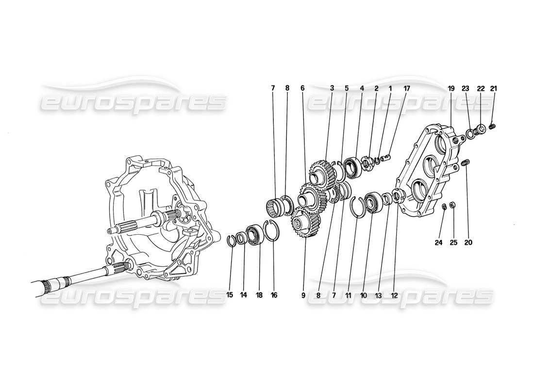 ferrari 328 (1988) gearbox transmission part diagram