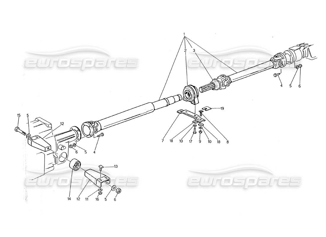 maserati 2.24v propeller shaft and carrier parts diagram