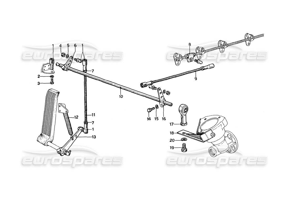 ferrari 275 gtb4 mechanic throttle control part diagram