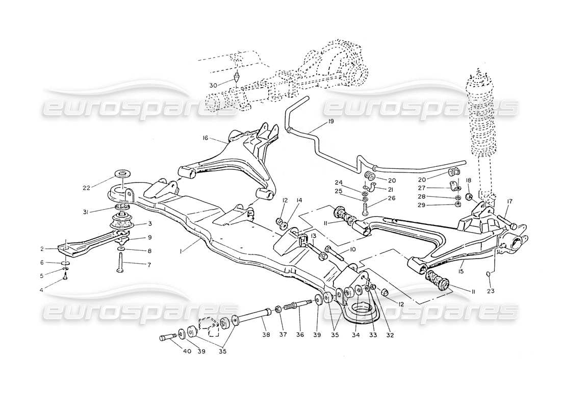 maserati ghibli 2.8 (non abs) rear suspension arms part diagram