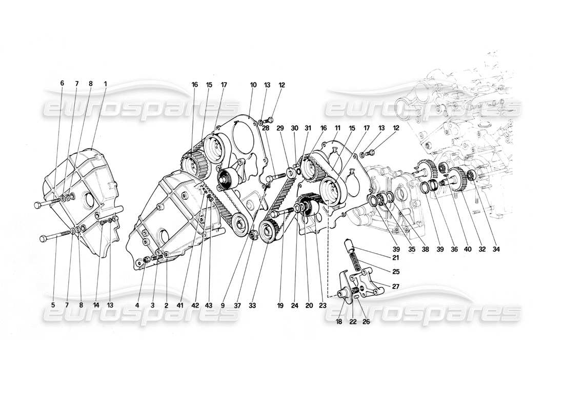 ferrari mondial 3.0 qv (1984) timing system - controls parts diagram