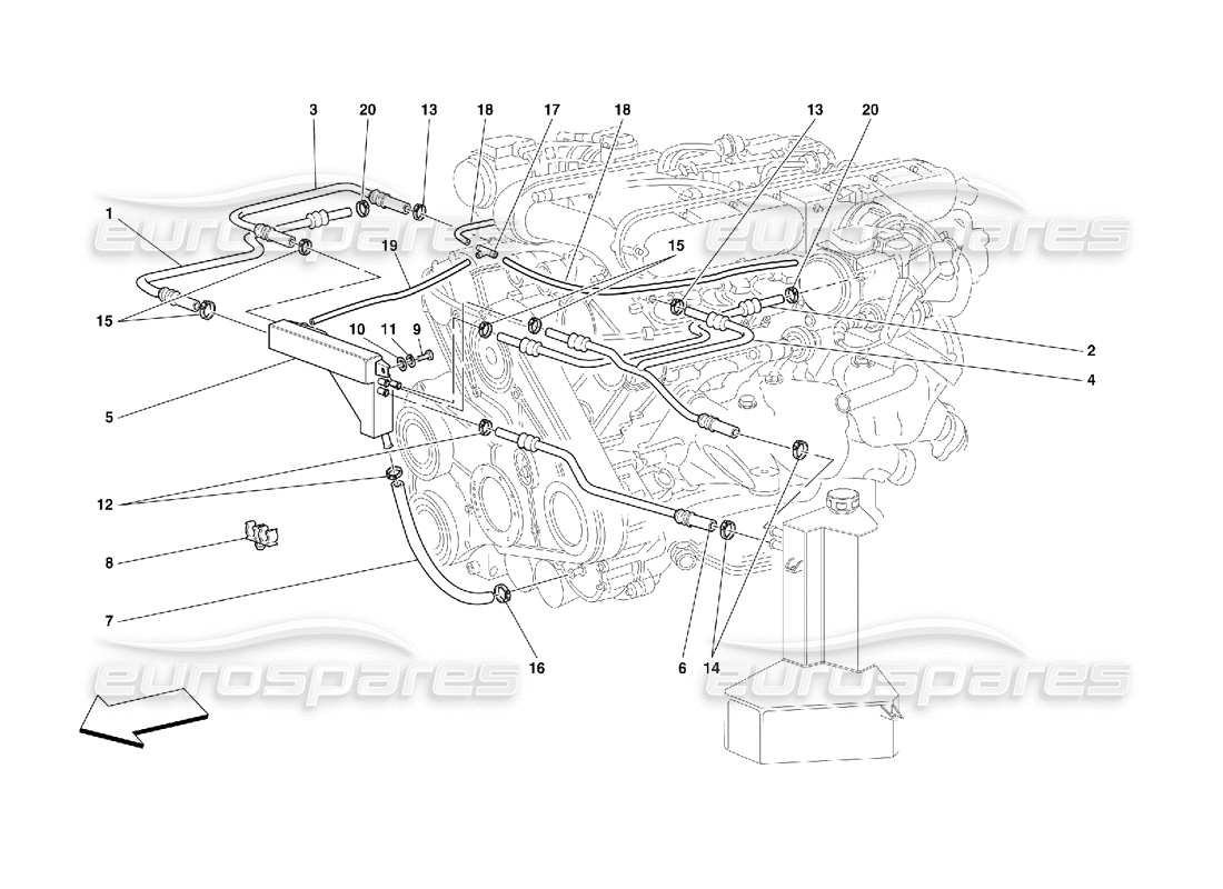 ferrari 456 gt/gta blow - by system parts diagram