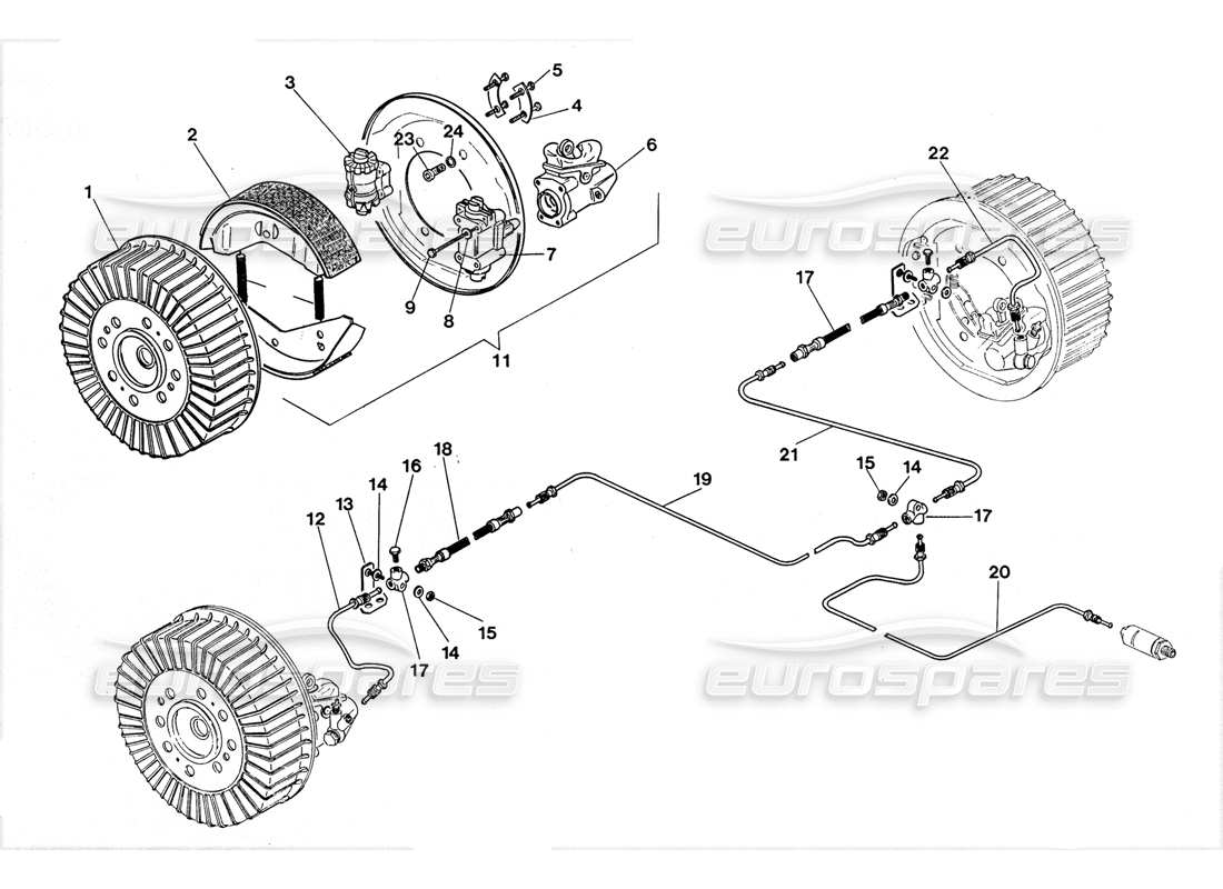lamborghini lm002 (1988) rear brake parts diagram
