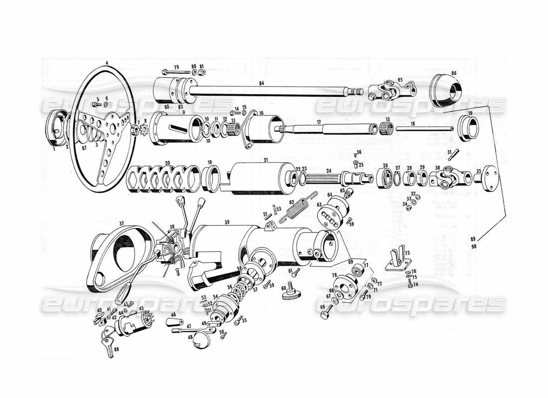 maserati indy 4.2 steering parts part diagram
