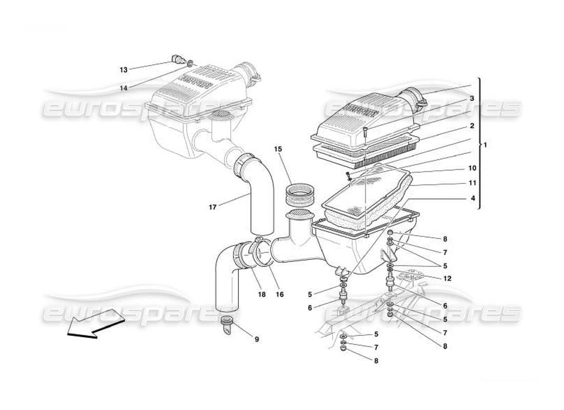 ferrari 550 barchetta air intake parts diagram