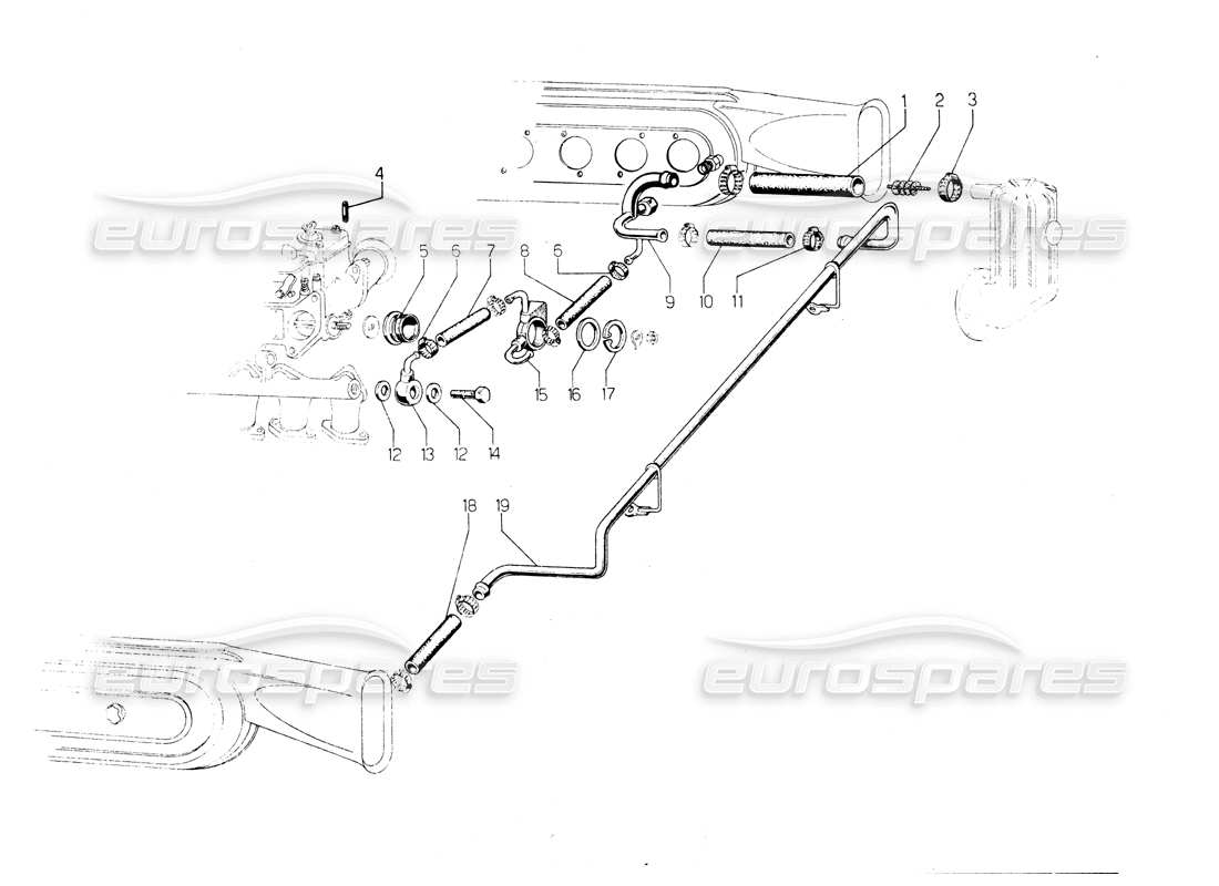 LAMBORGHINI COUNTACH LP400 FUEL SYSTEM PART DIAGRAM lamborghini countach lp400 fuel system part diagram