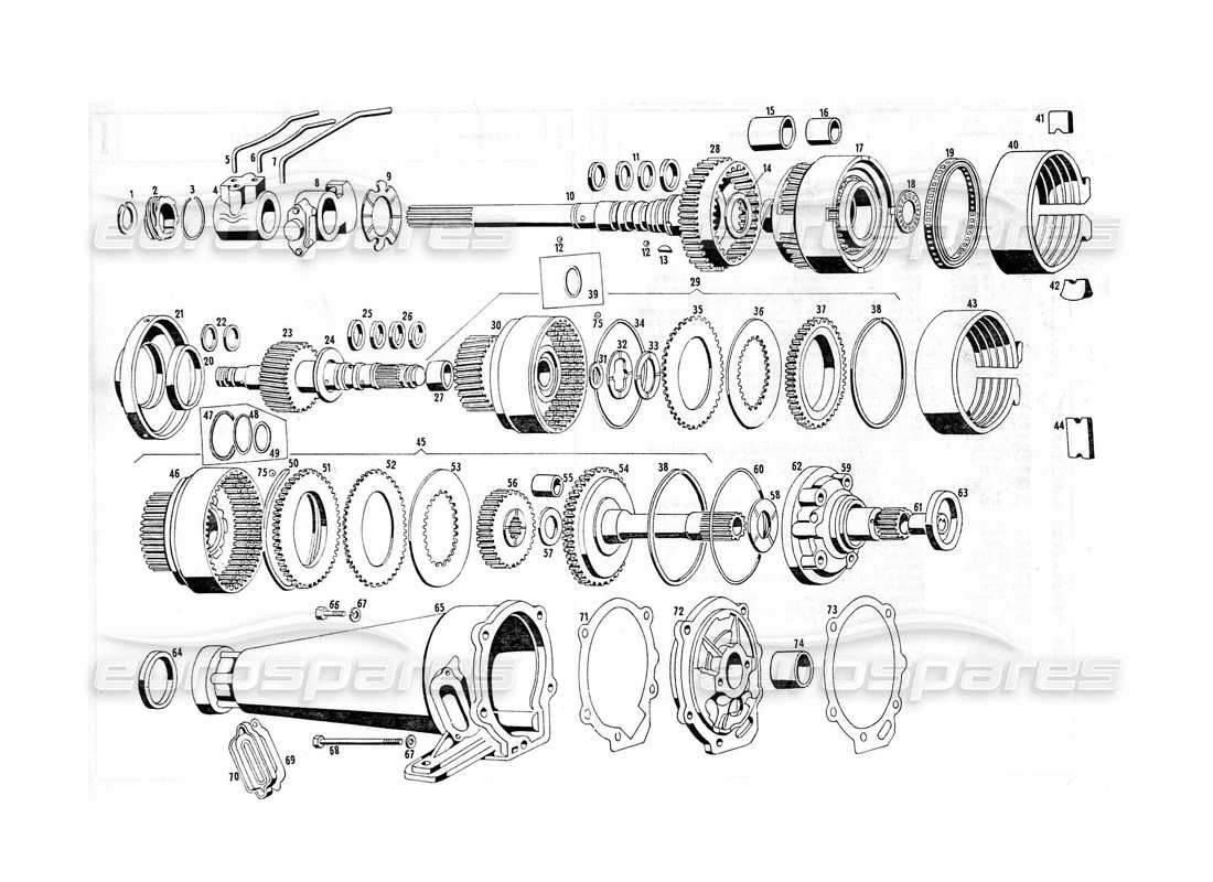maserati indy 4.2 automatic transmission gears part diagram