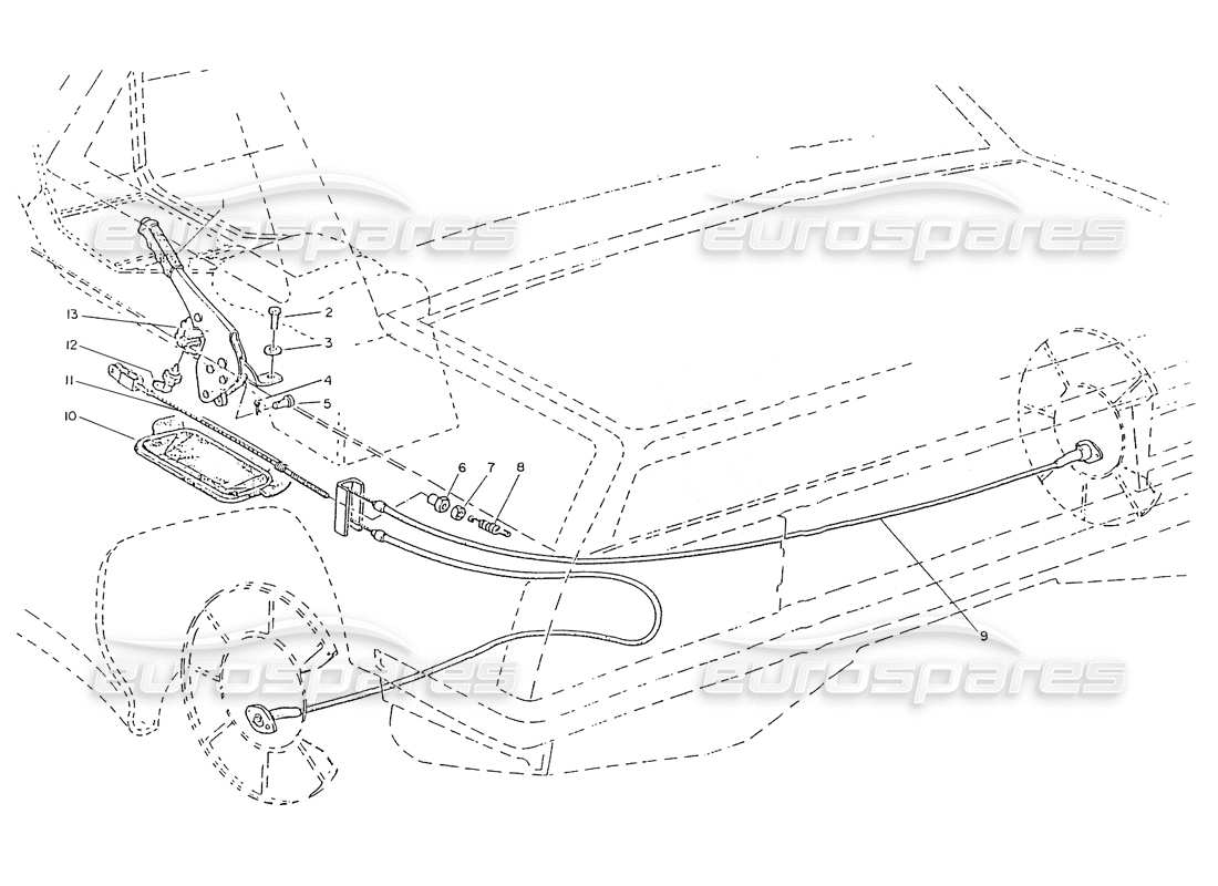 maserati ghibli 2.8 (non abs) hand brake control parts diagram
