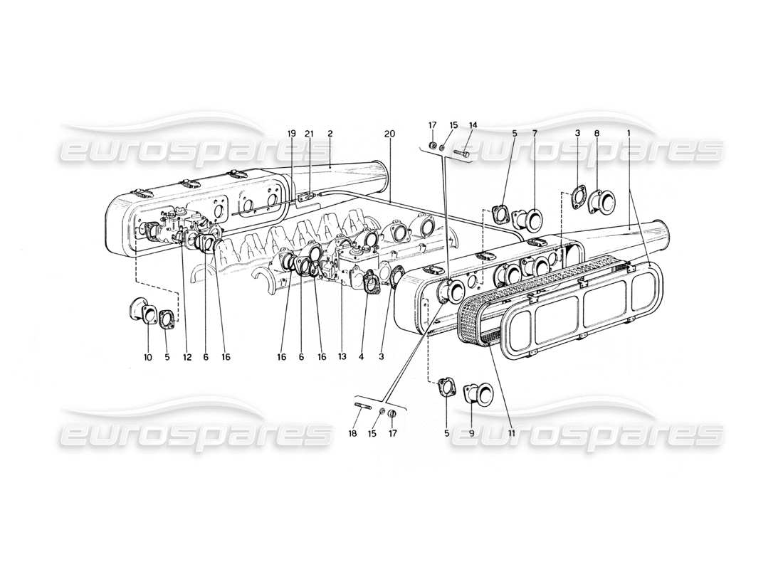 ferrari 400 gt (mechanical) air intakes parts diagram