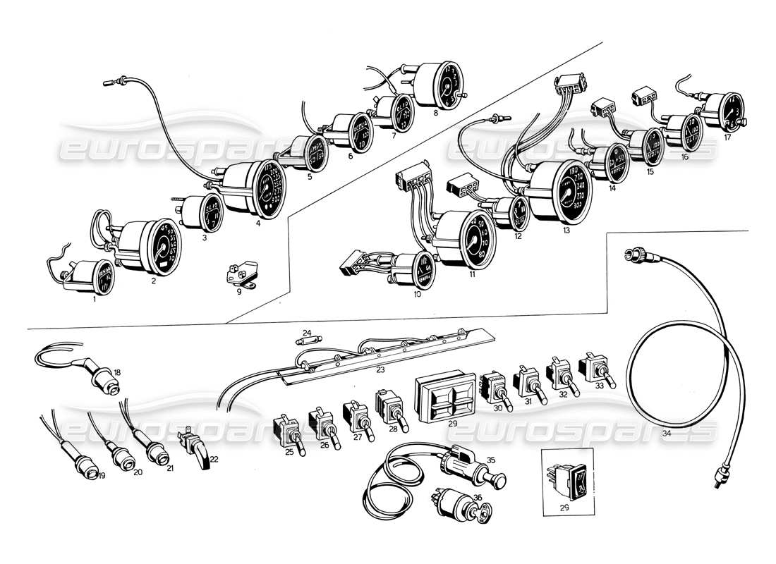 maserati ghibli 4.7 / 4.9 dashboard instruments part diagram