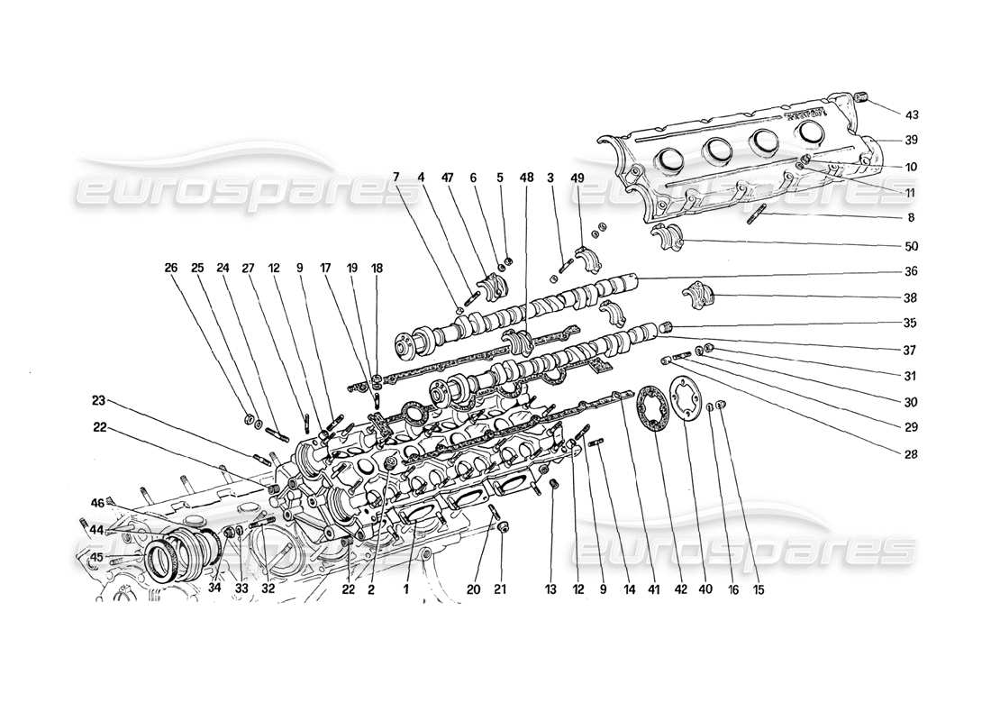 ferrari 288 gto cylinder head (left) part diagram