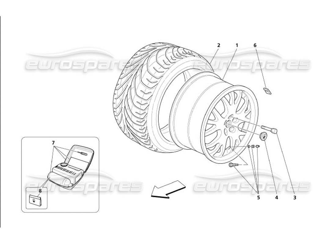 maserati 4200 gransport (2005) wheels parts diagram