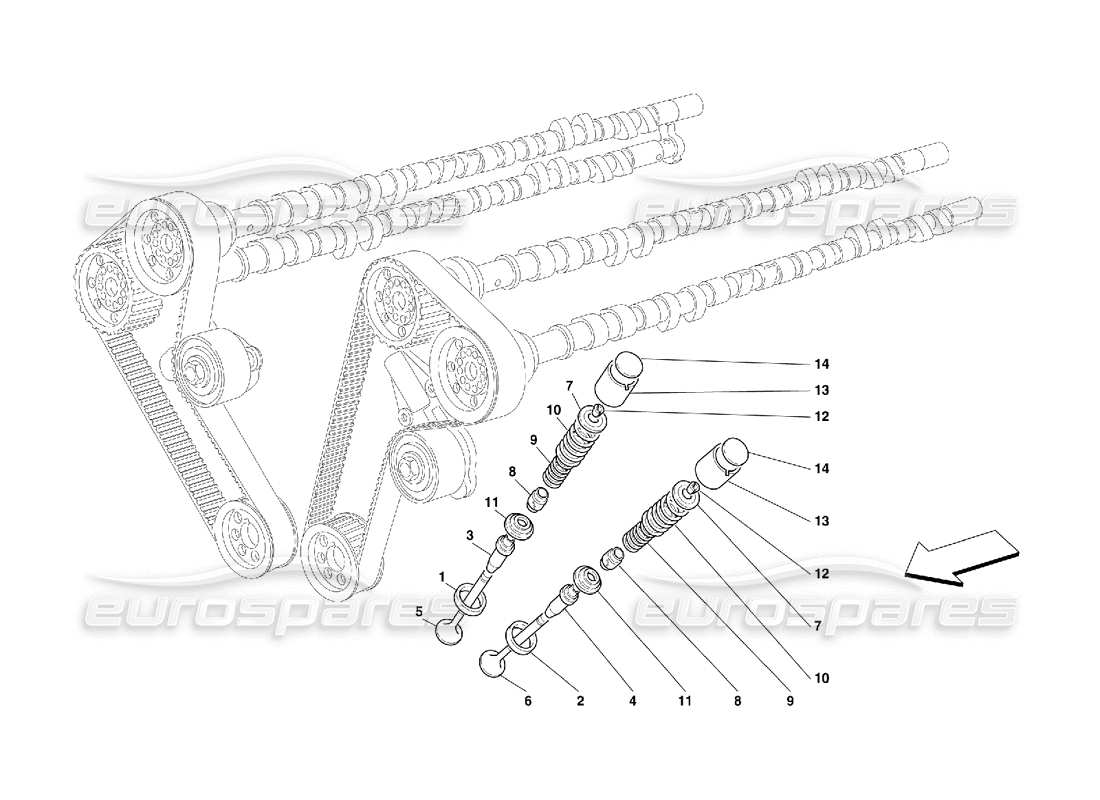 ferrari 456 gt/gta timing - valves parts diagram