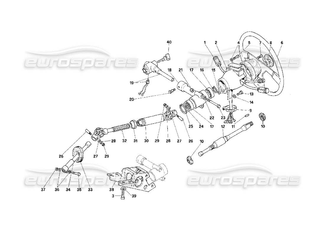 ferrari f40 steering control parts diagram