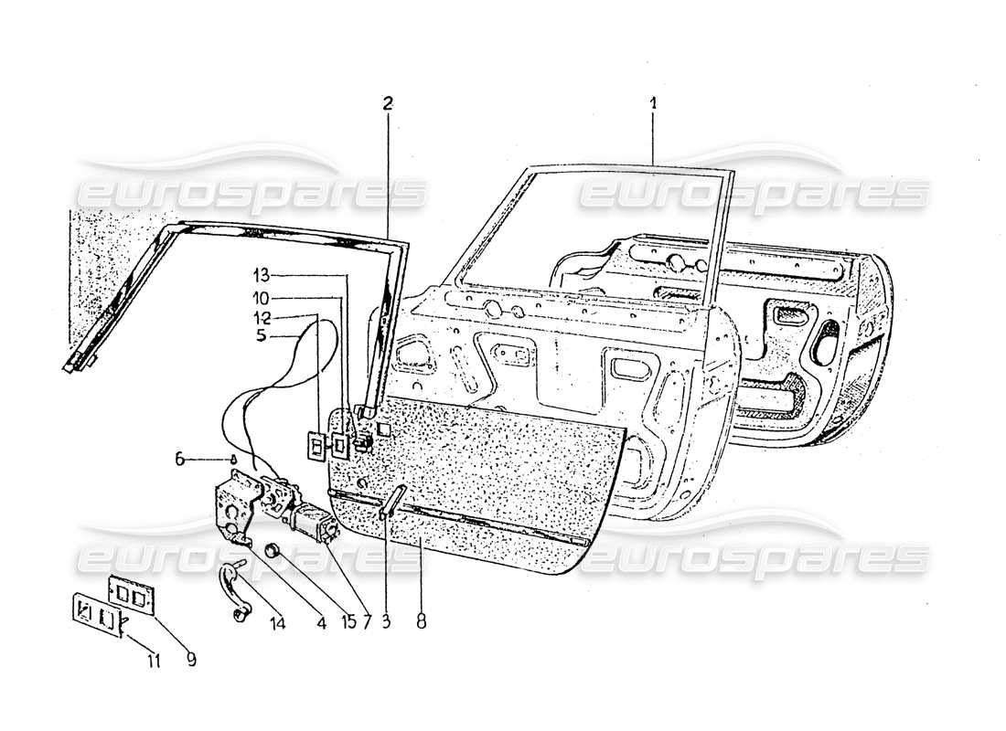 ferrari 330 gt 2+2 (coachwork) door - electric glass motor (edition 1) parts diagram