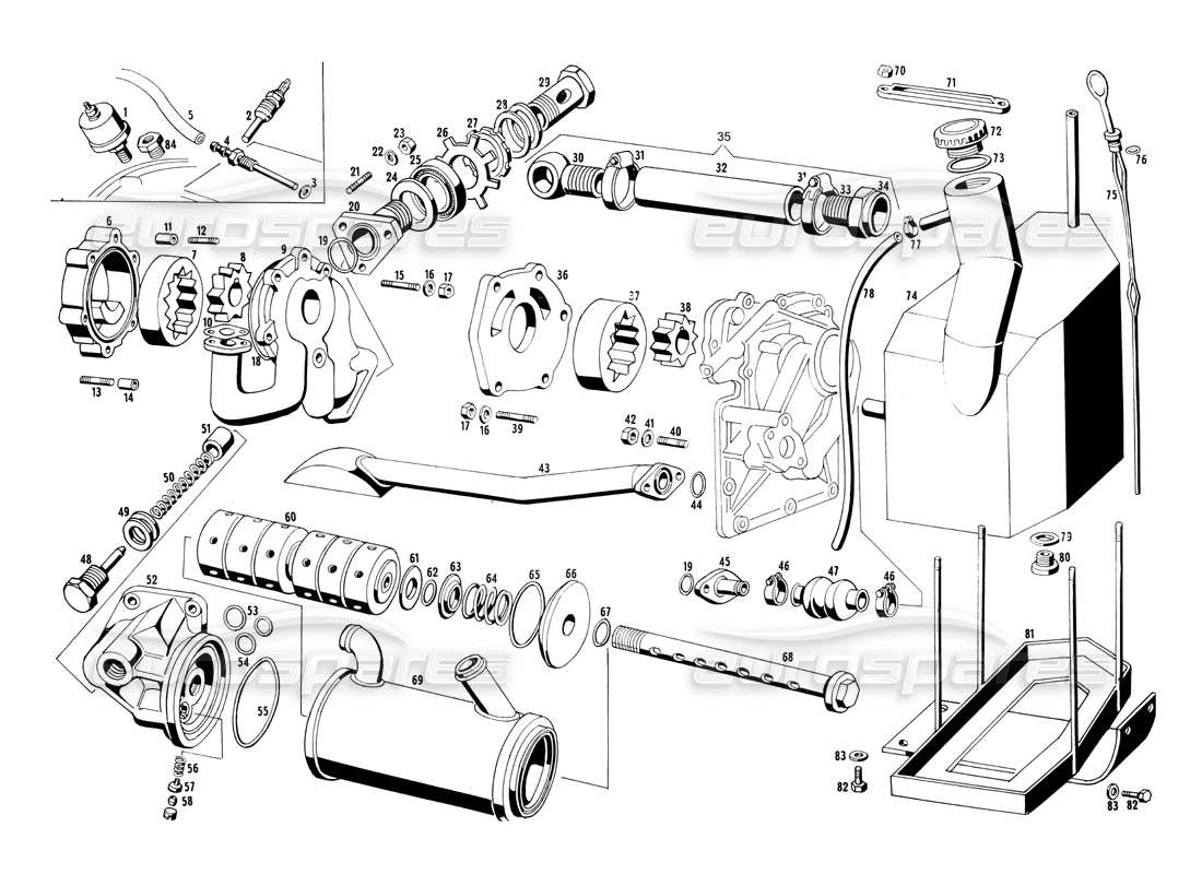 maserati ghibli 4.7 / 4.9 oil pump and filter part diagram